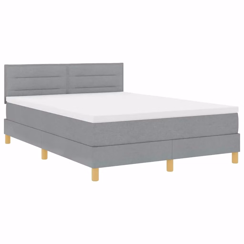 Letto moderno vidaXL in tessuto grigio con illuminazione LED sottostante, porte USB e cassetti, L/P: 160 x 200 cm – 2