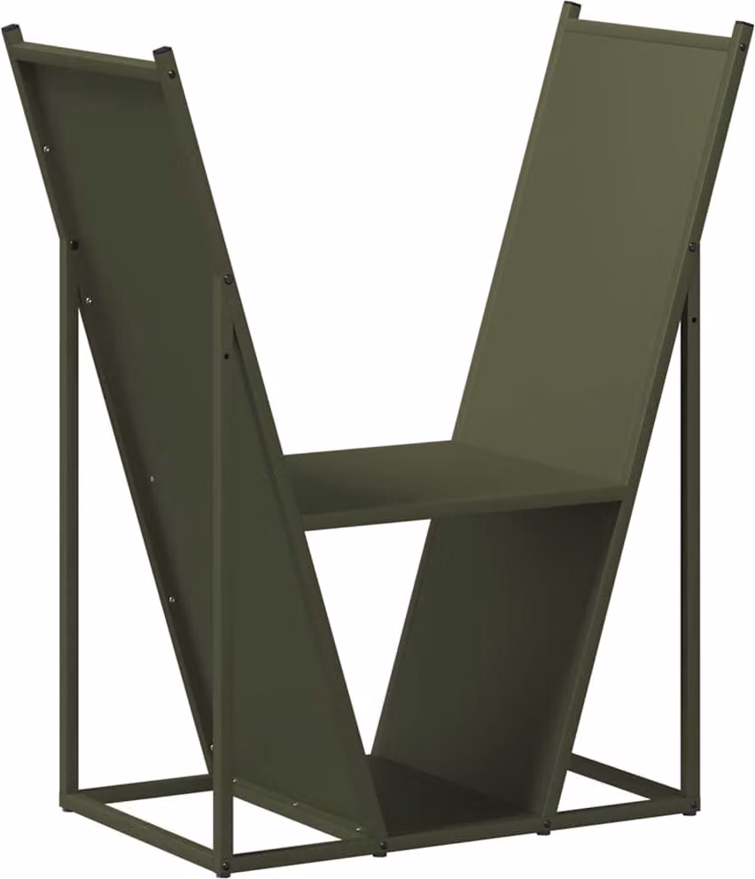 Rastrelliera per Legna da Ardere Verde Oliva 69,5x35x81 cm
