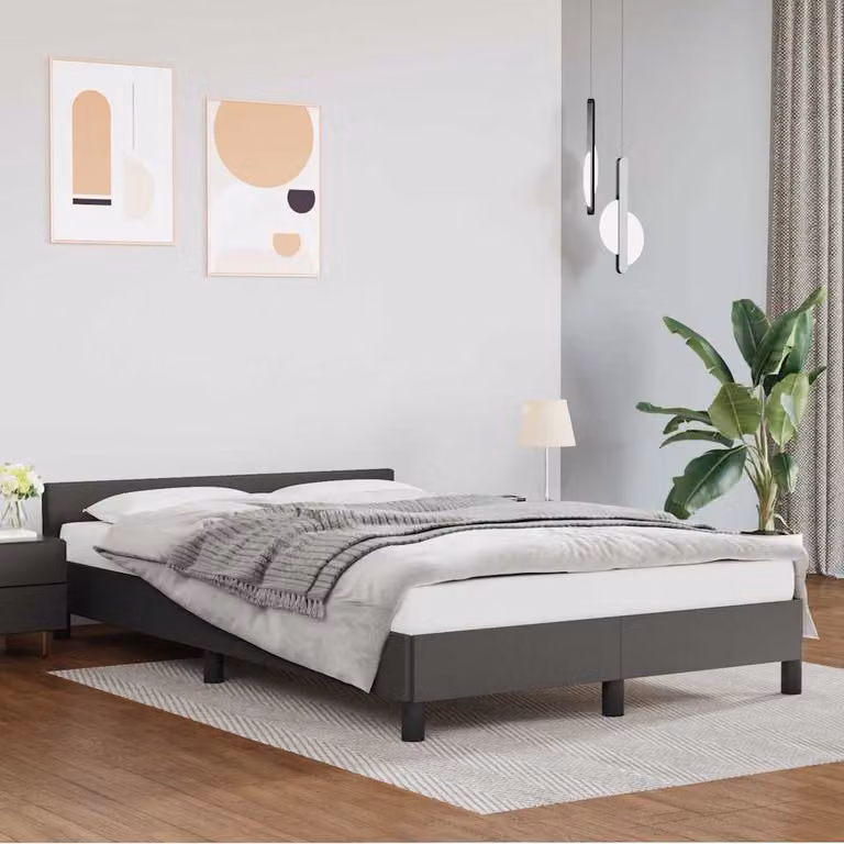 vidaXL Giroletto con Testiera Imbottito Grigio L/P/H: 200 x 120 x 126 cm