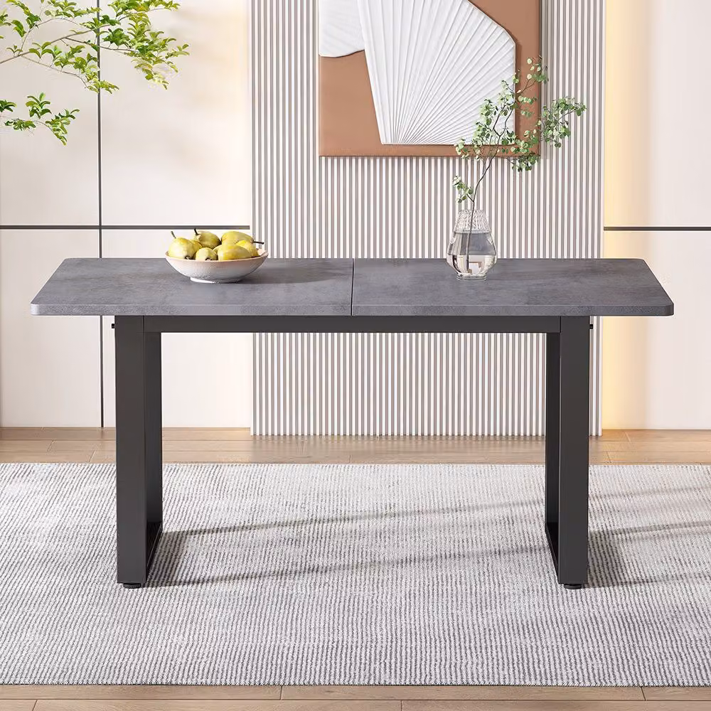 Tavolo da pranzo Sweiko, tavolo rettangolare in ferro, tavolo da ufficio, 140*70*75cm