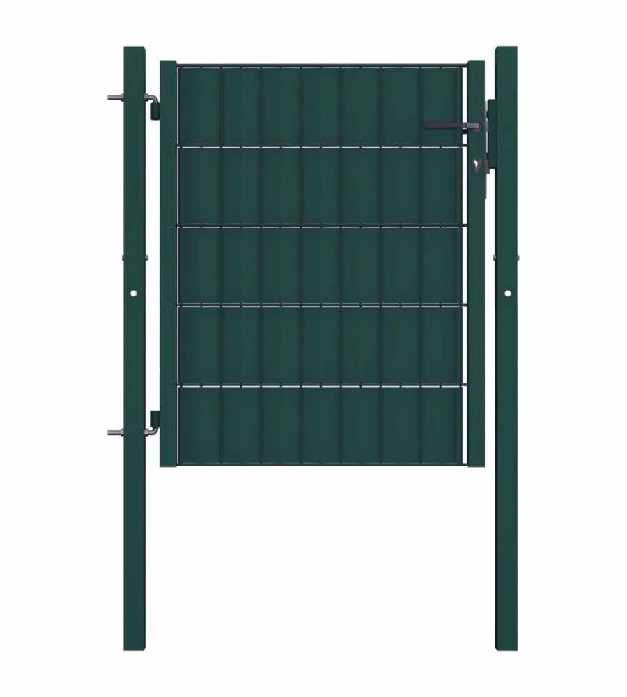 Cancello per Recinzione in PVC e Acciaio 100x81 cm Verde