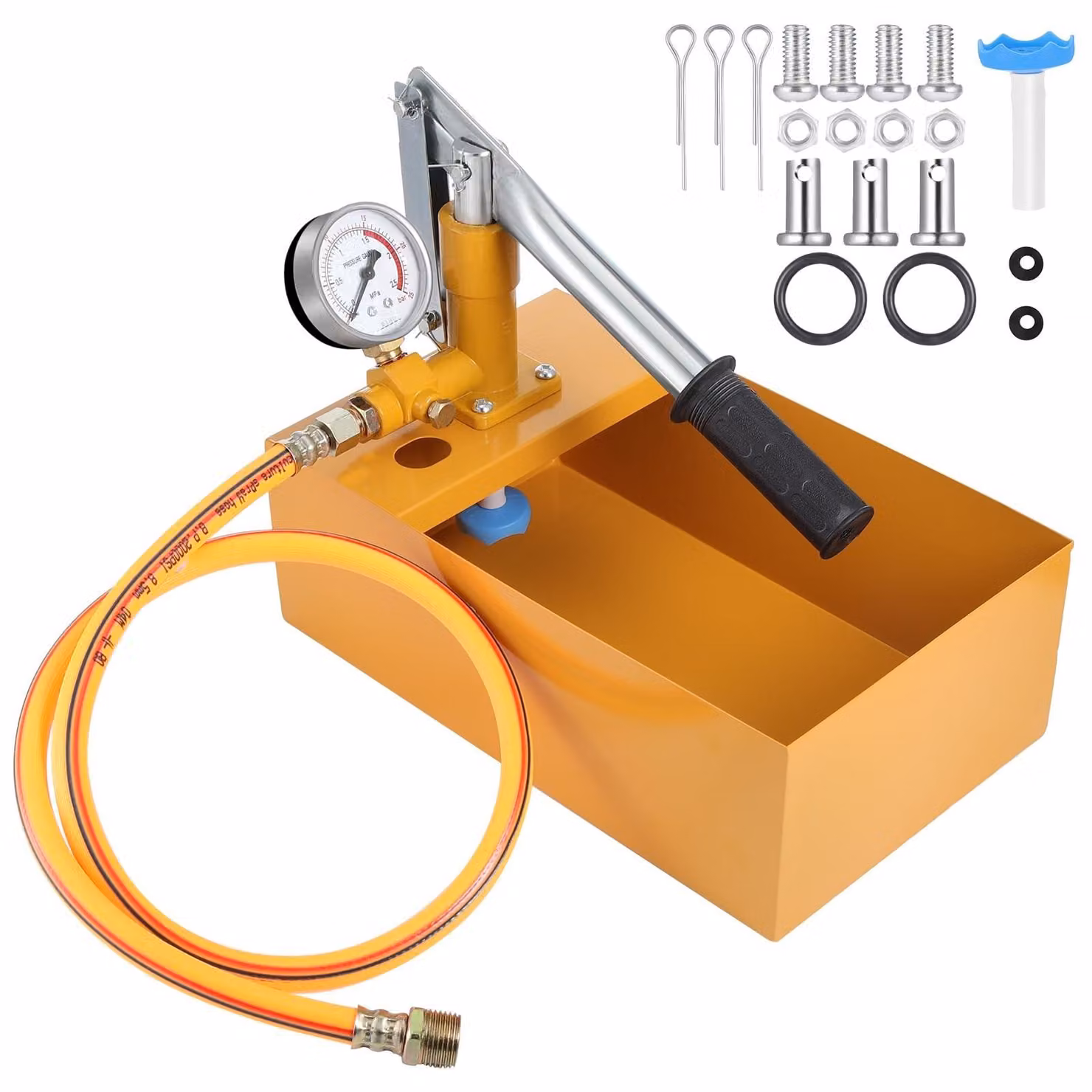 Pompa a pressione da 6 litri - Pompa di prova manuale - Pompa di riempimento - Tubo resistente alla pressione - Riscaldamento delle tubazioni dell'acqua - Corpo in alluminio fuso