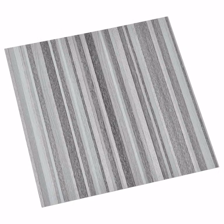 Plance per pavimentazione autoadesive vidaXL effetto legno in plastica, Grigio e Nero, L: 30,5 cm x P: 30,5 cm x H: 1,86 cm