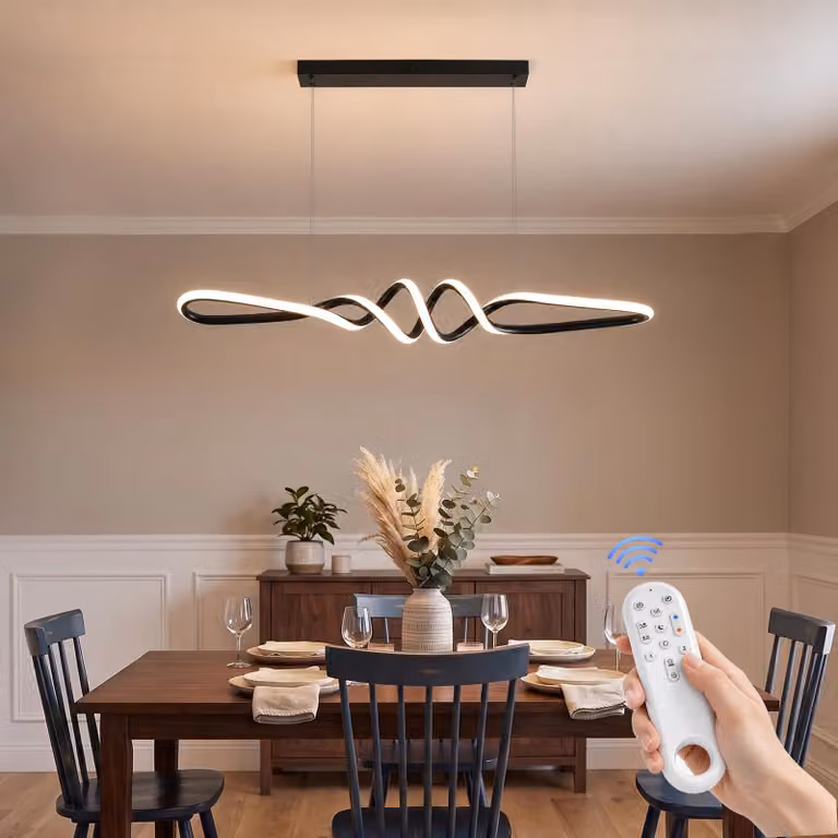 Lampadario a LED, diametro 90 cm, 40 W, dimmerabile, altezza regolabile, con telecomando