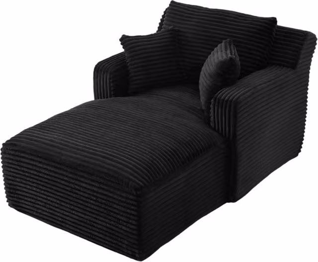 Divano Chaiselongue in Velluto con Funzione Letto e Poltrona Relax, Senza Montaggio, per Soggiorno, Ufficio e Appartamenti