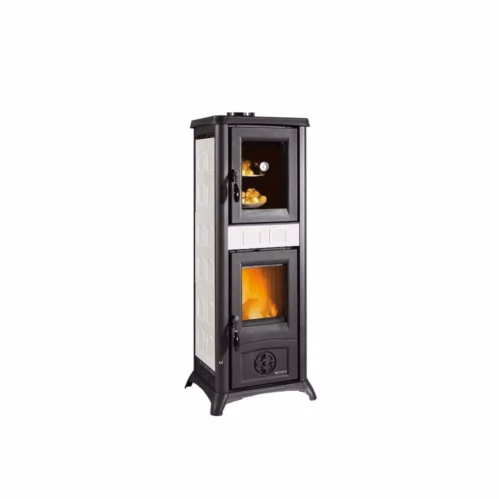 Stufa a Legna con Forno Gemma 5.0 La Nordica Colore Bianco L/P/H: 120,7 x 46,0 x 49,5 cm – 2