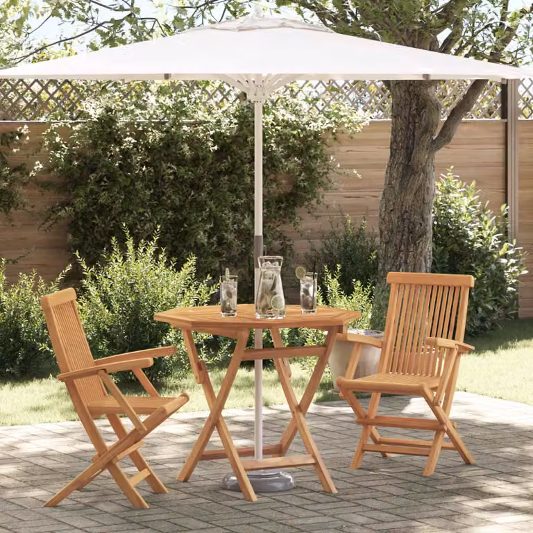 Set da pranzo per giardino e terrazza vidaXL in legno di acacia marrone, composto da 3 pezzi