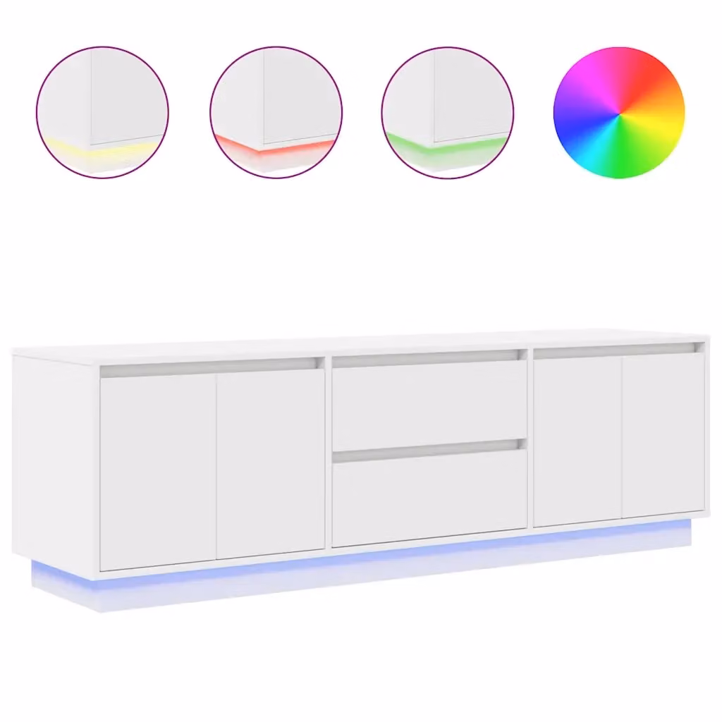 Mobile Porta TV Moderno vidaXL Bianco con Luci LED Integrate L/P/H: 160,5 x 41 x 50 cm – 2