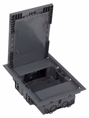 Scatola da pavimento 4 ingressi K45 + 2 ingressi K45/2, montaggio angolare dei moduli, grigio