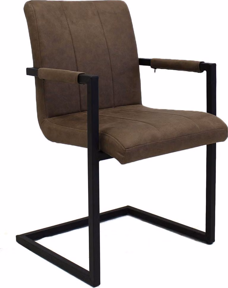 Sedia da pranzo Brandon – Microfibra color tortora – Gambe in metallo – Moderna – Sedia singola – 1 pezzo