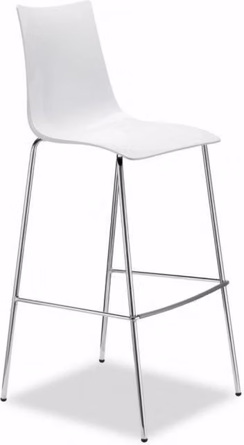 SGABELLI ZEBRA SET DA 2 ANTISHOCK H 80 in POLICARBONATO e in ACCIAIO CROMATO SCAB DESIGN - Bianco 310