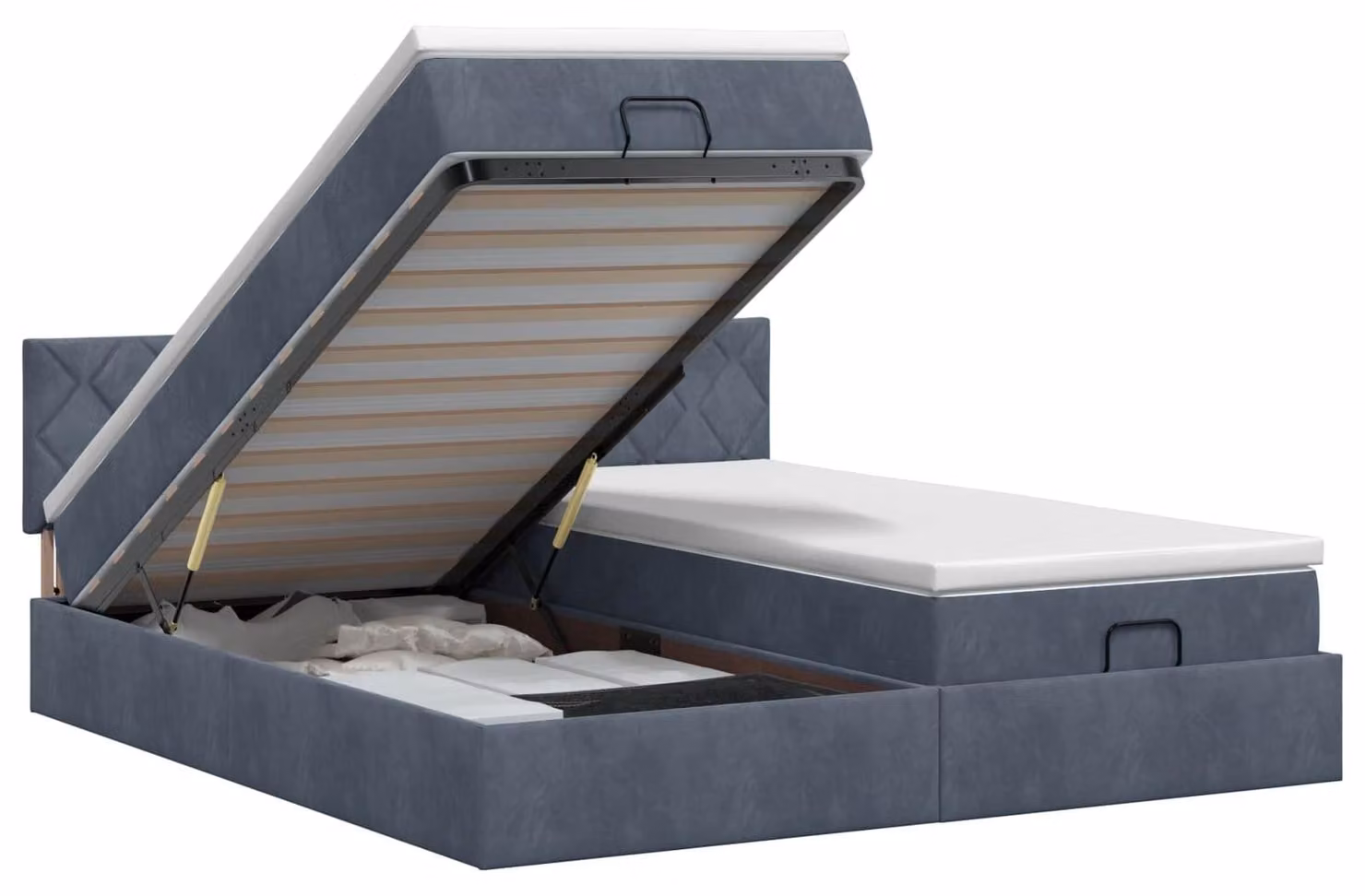 Divano poltrona ottomano con materasso e poggiatesta, 2 pezzi, color grigio scuro, rivestito in velluto