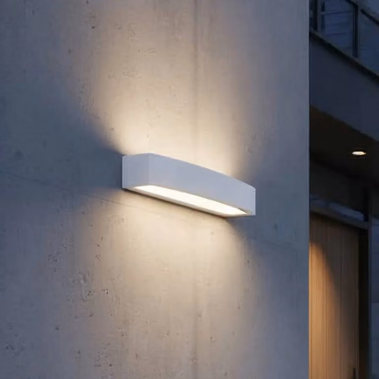 IDEAL LUX Applique da esterni Andromeda, dimmerabile, Bianco / Opale, Bagno, Alluminio, Moderno, Applique da esterni