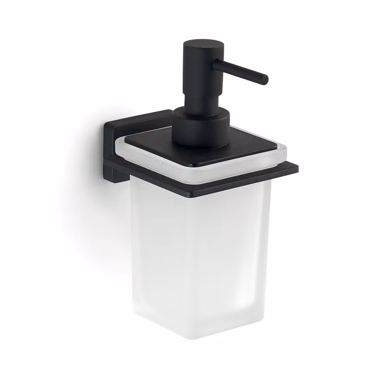 Dosasapone con erogatore da muro in acciaio inox e Cromall 4481 Gedy serie ATENA Nero Opaco