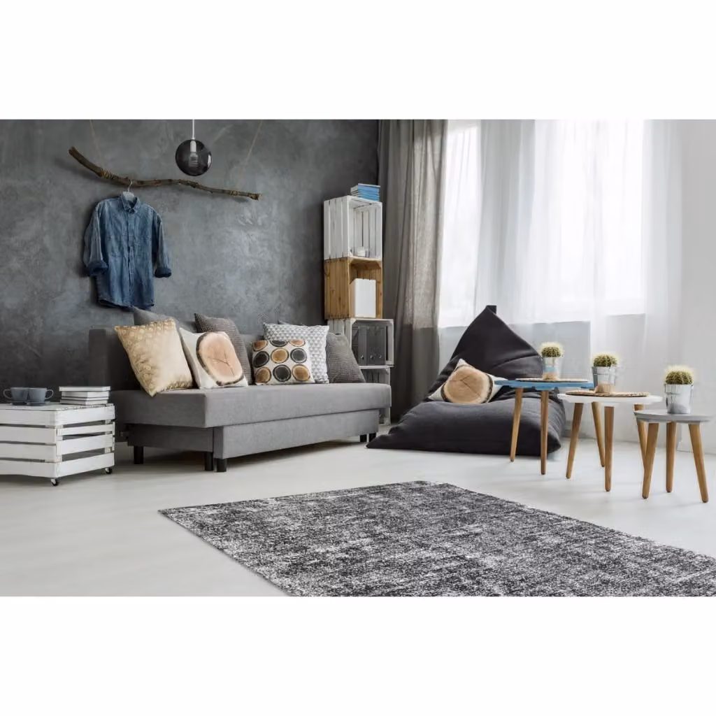 Tappeto moderno Etna 100 di Kendra Home in poliestere grigio antracite – 2