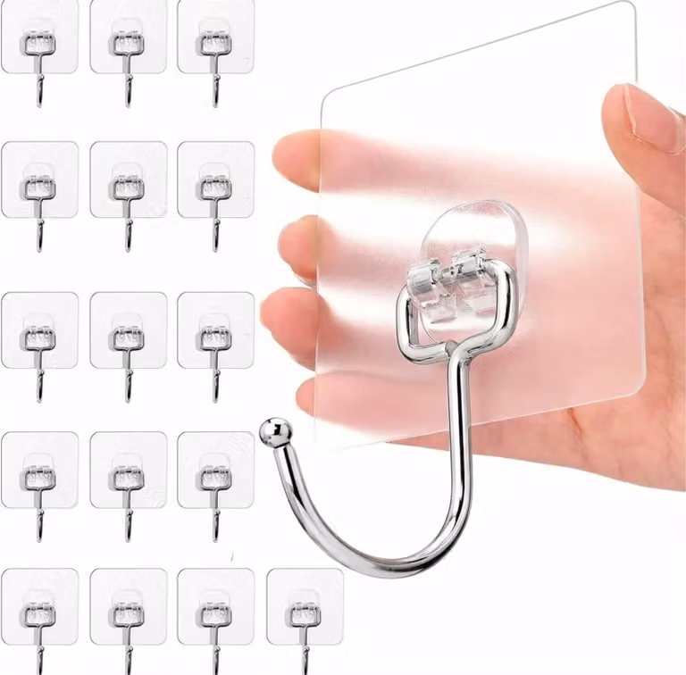 Omgoods - 16 ganci adesivi extra resistenti, capacità di carico fino a 15 kg