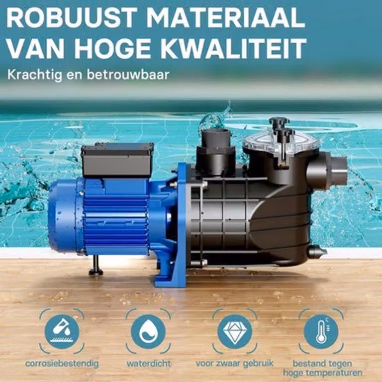 Pompa per piscina - Pompa con motore da 1500 watt - Portata di 22.500 litri all'ora - Filtro integrato