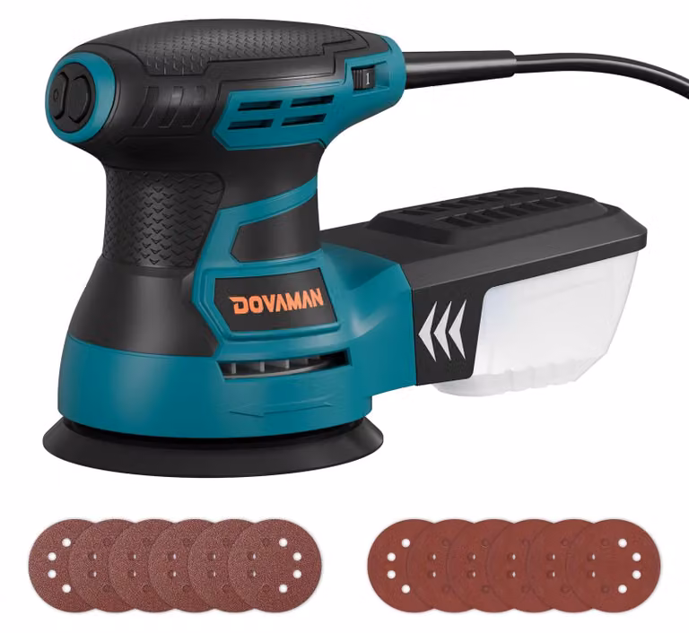 Levigatrice orbitale da 350 W - 240 Volt - Disco abrasivo circolare da 125 mm - Con sistema di aspirazione della polvere