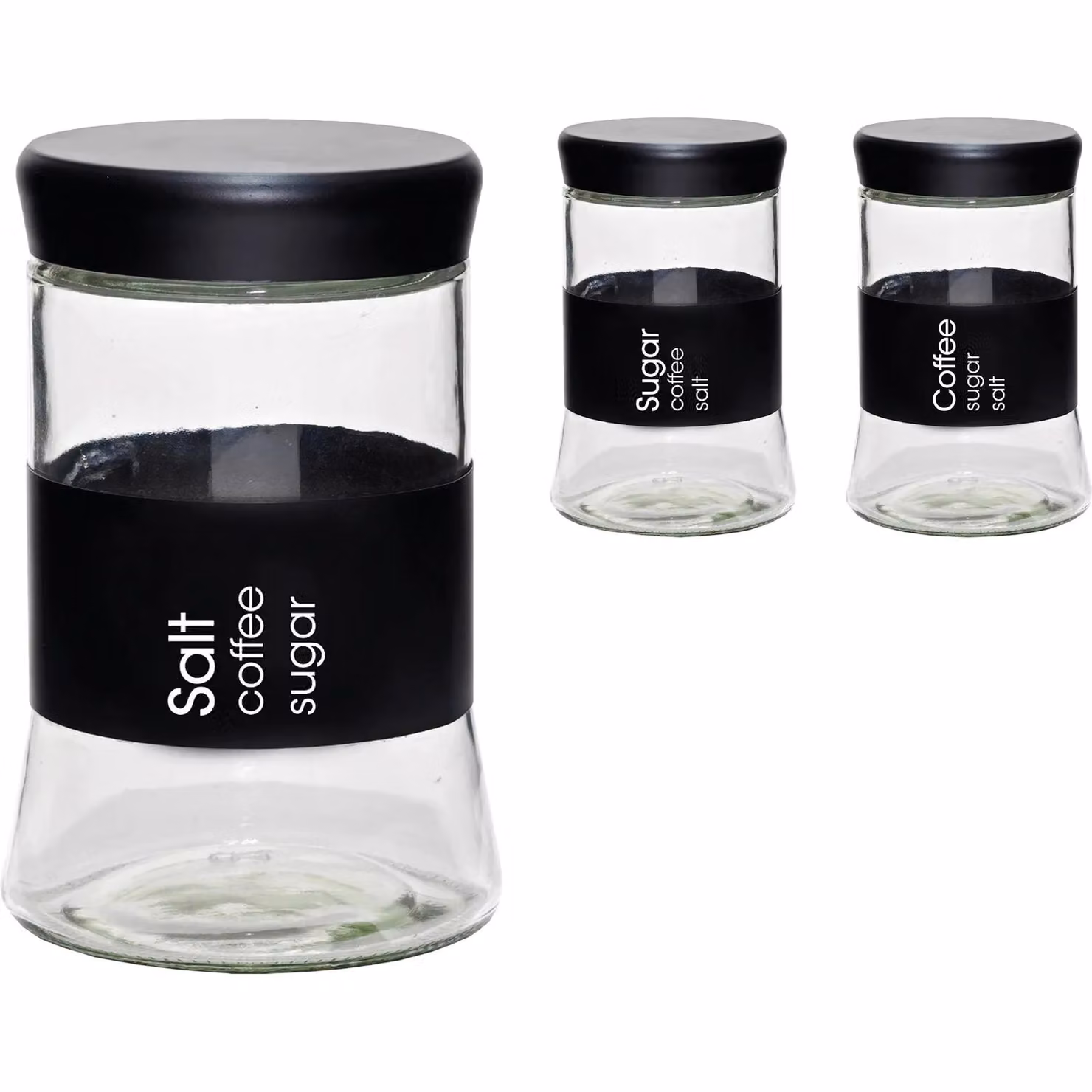 GUSTO CASA Barattolo in vetro nero con chiusura a vite, capacità 1 l, H 18 cm, diametro 11,5 cm