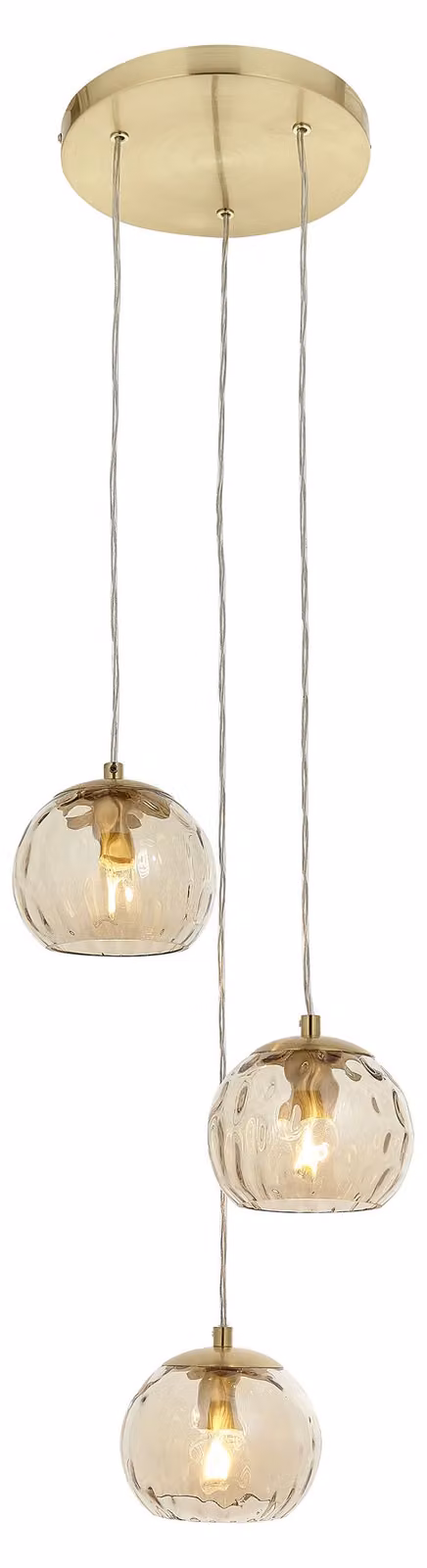 Lampada a sospensione Dimple | 3 luci | 7 W E14 | Metallo/vetro