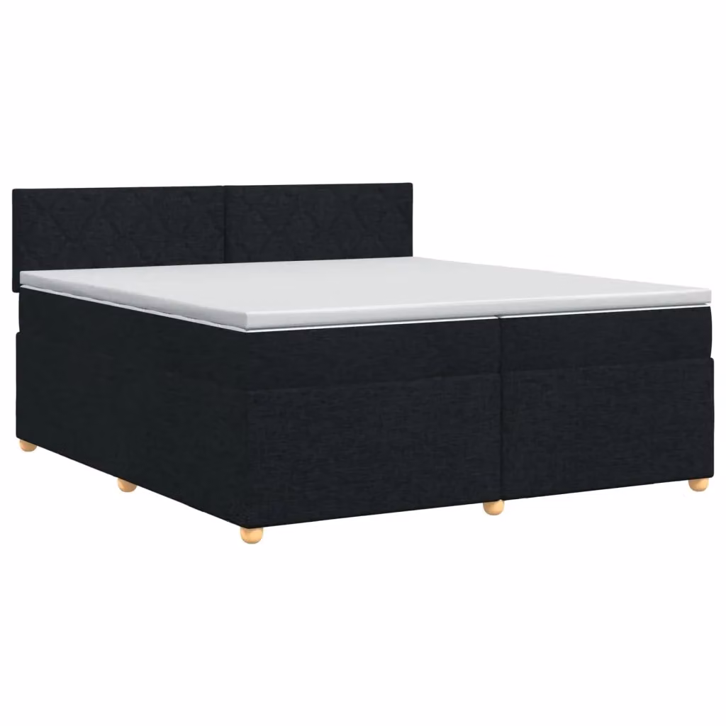Letto box spring con materasso ibrido vidaXL nero L/P/H: 202 x 200 x 88 cm – 2