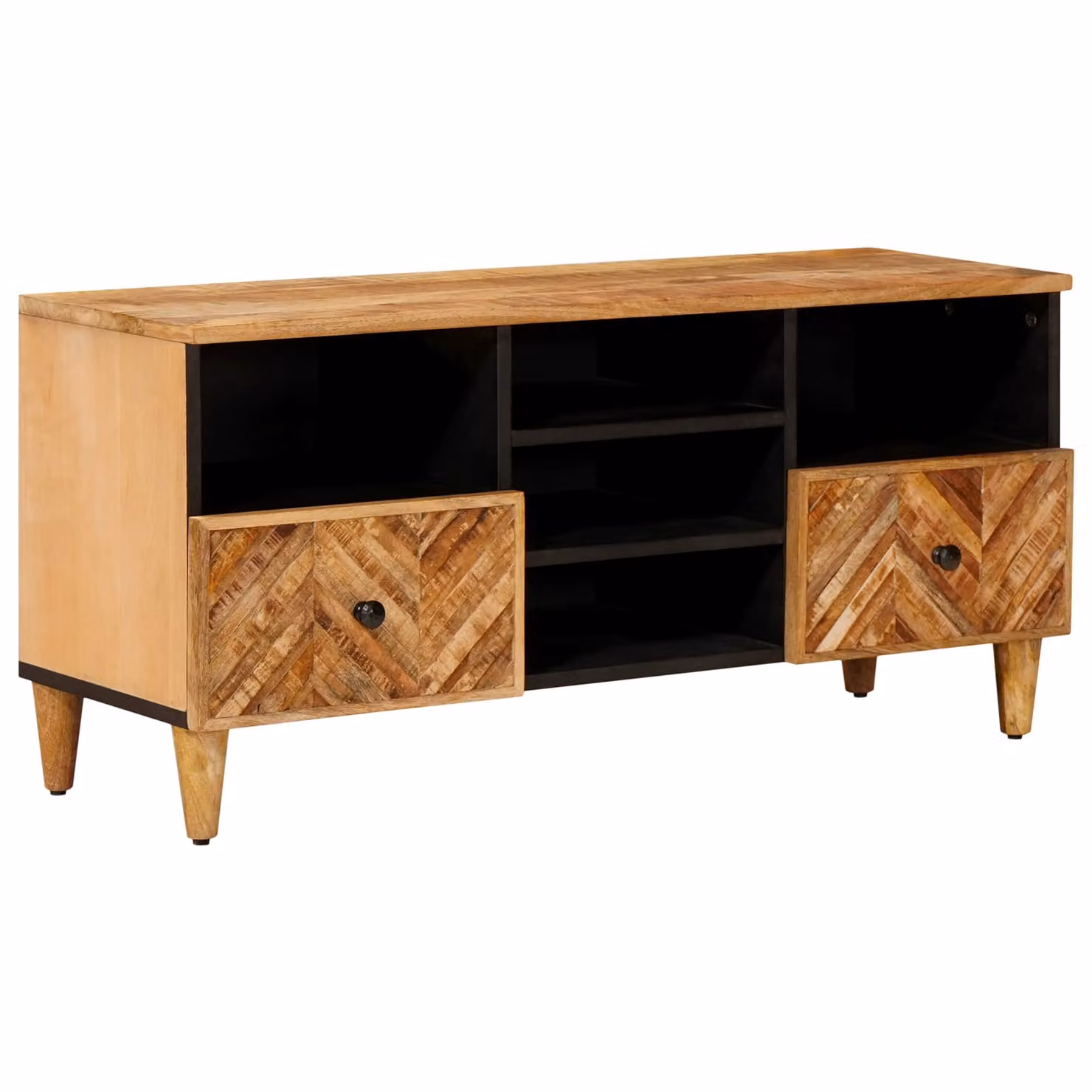 Armadio di stoccaggio moderno vidaXL in legno di mango marrone con cassetto L 100 cm x P 33,5 cm x H 46 cm