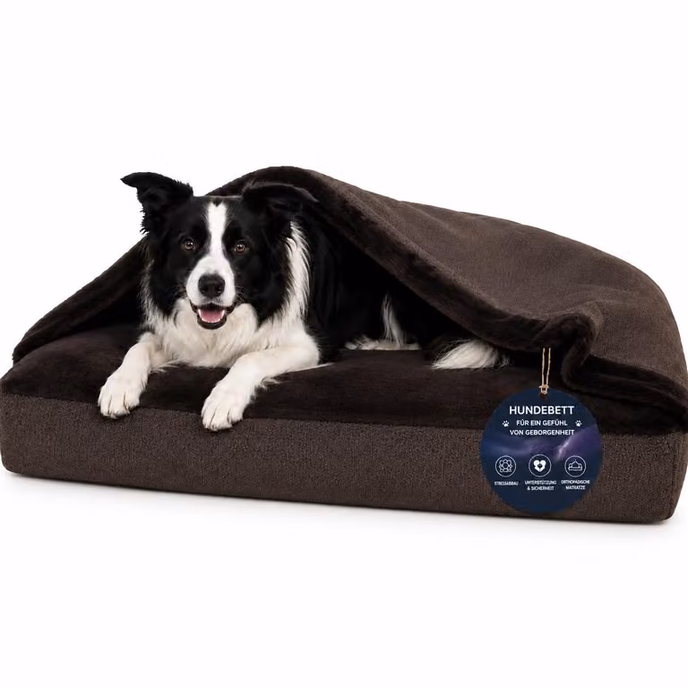Cuccia ortopedica per cani tipo tana, che allevia le articolazioni L 90 × 70 cm, marrone