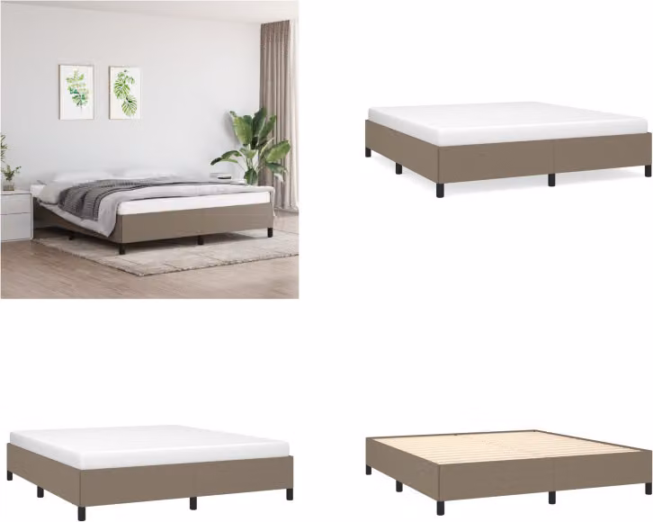 vidaXL Struttura letto taupe 180x200 cm in tessuto - Struttura letto - Cornici letto - Struttura letto - Letto