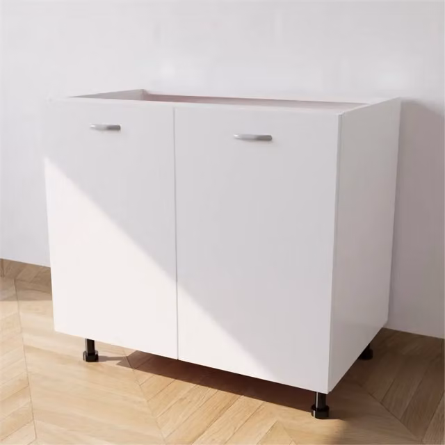 Base lavello Calandrelli bianco con 2 ante in stile moderno L 80 x P 55,5 x H 72 cm