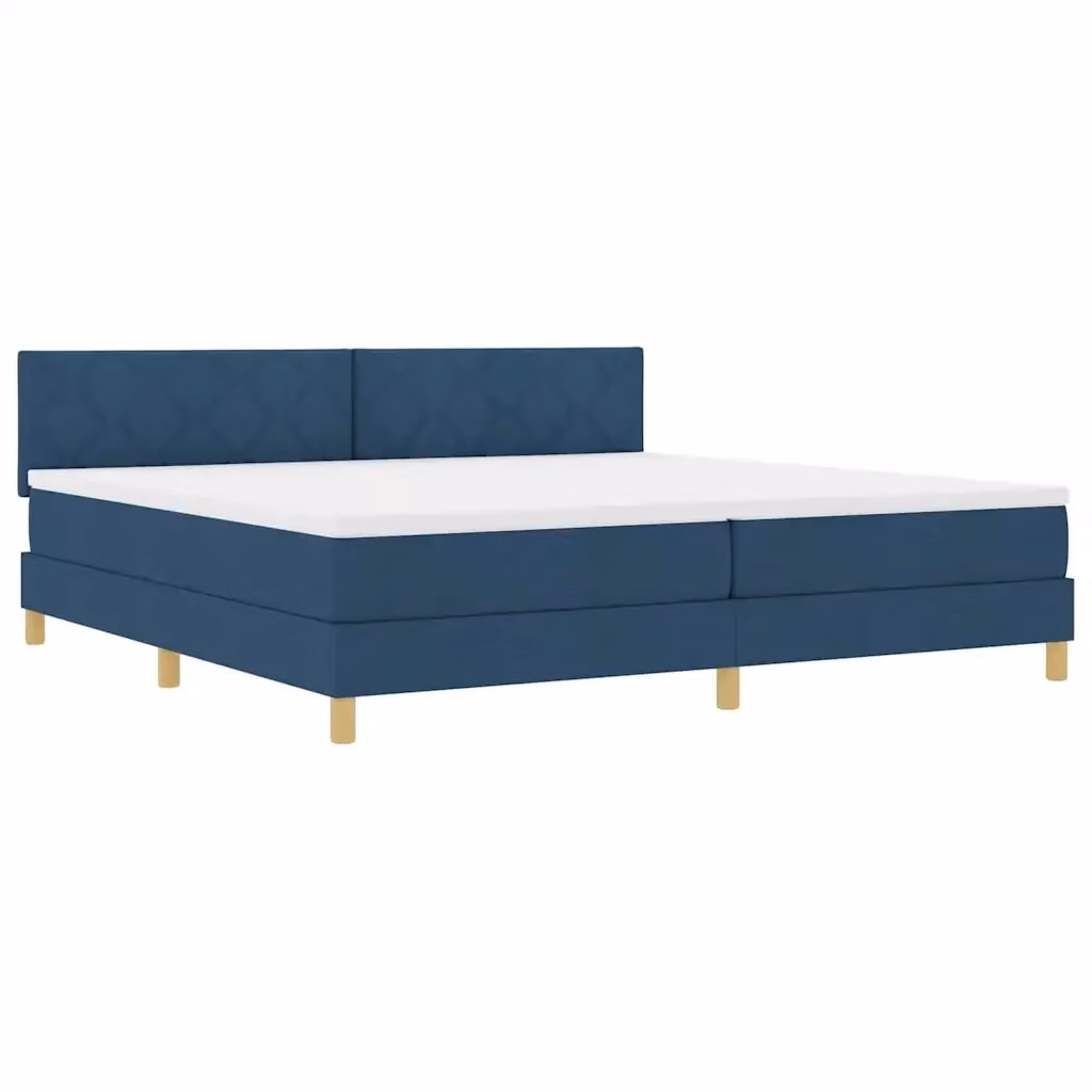 Letto matrimoniale vidaXL con illuminazione LED sottostante e porta USB, colore blu, rivestimento in tessuto, dimensioni 200 x 200 cm – 2