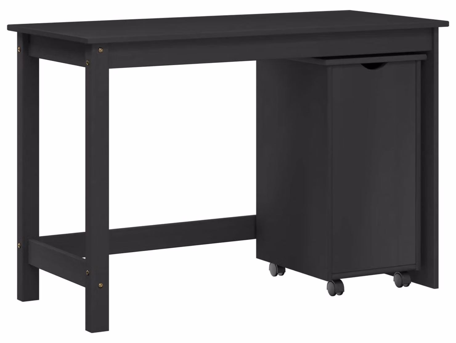 Set di due mobili contenitori per scrivania, colore grigio, in legno di pino massello