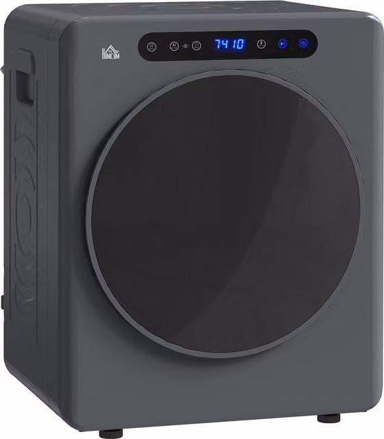 Asciugatrice compatta HOMCOM con 6 programmi, capacità 4 kg e controllo touch, colore grigio