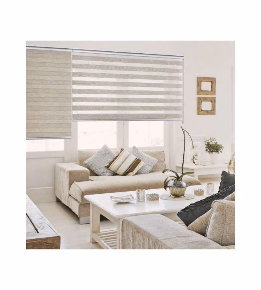 STORPLANET Tenda a rullo giorno/notte beige 200x250 cm trasparente rigata