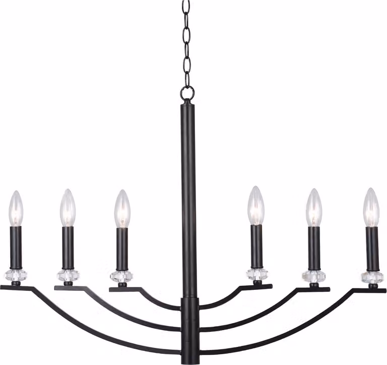 Lampadario HIMS nero 6xE14x12W in metallo, dimensioni: 125x59x81 cm, IP20, Polux
