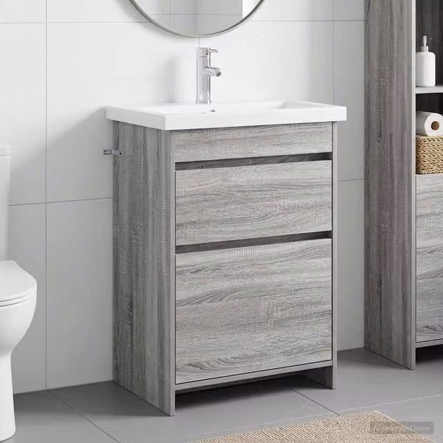 Set di mobili per il bagno Sonoma grigio 61 x 40 x 84,5 cm 3404263