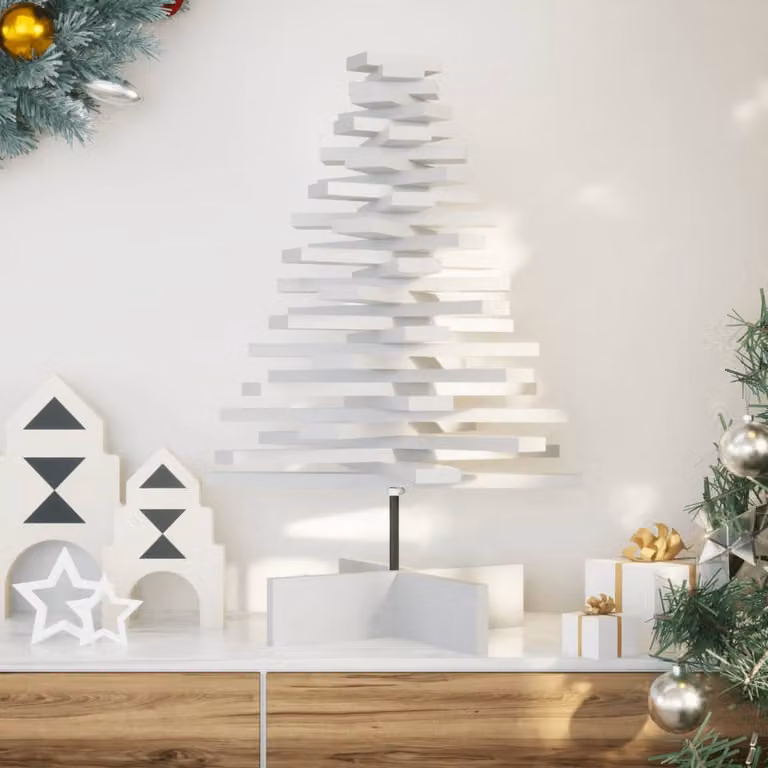 Albero di Natale decorativo da tavolo vidaXL in legno di pino bianco, Altezza: 80 cm