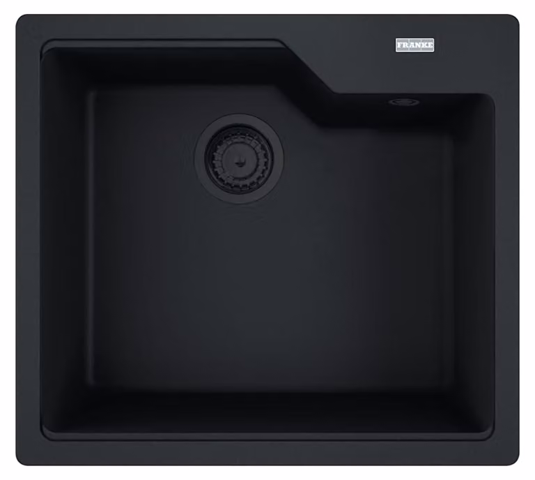 FRANKE URBAN UBG 610-56 lavello in BLACK MATT - BLACK COLLECTION con manopola eccentrica in acciaio inox / dimensione foro 540 x 480 mm R15 / lavello in granito