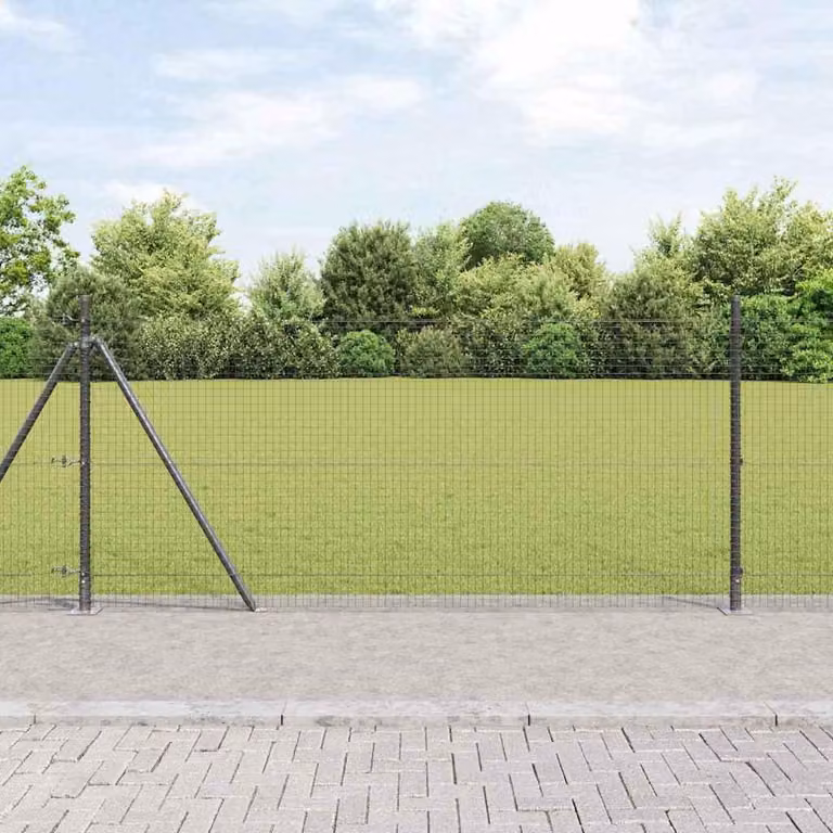 Maison Exclusive - Palo della recinzione Grigio 10 x 0,8 m (rete da 25 x 25 mm)