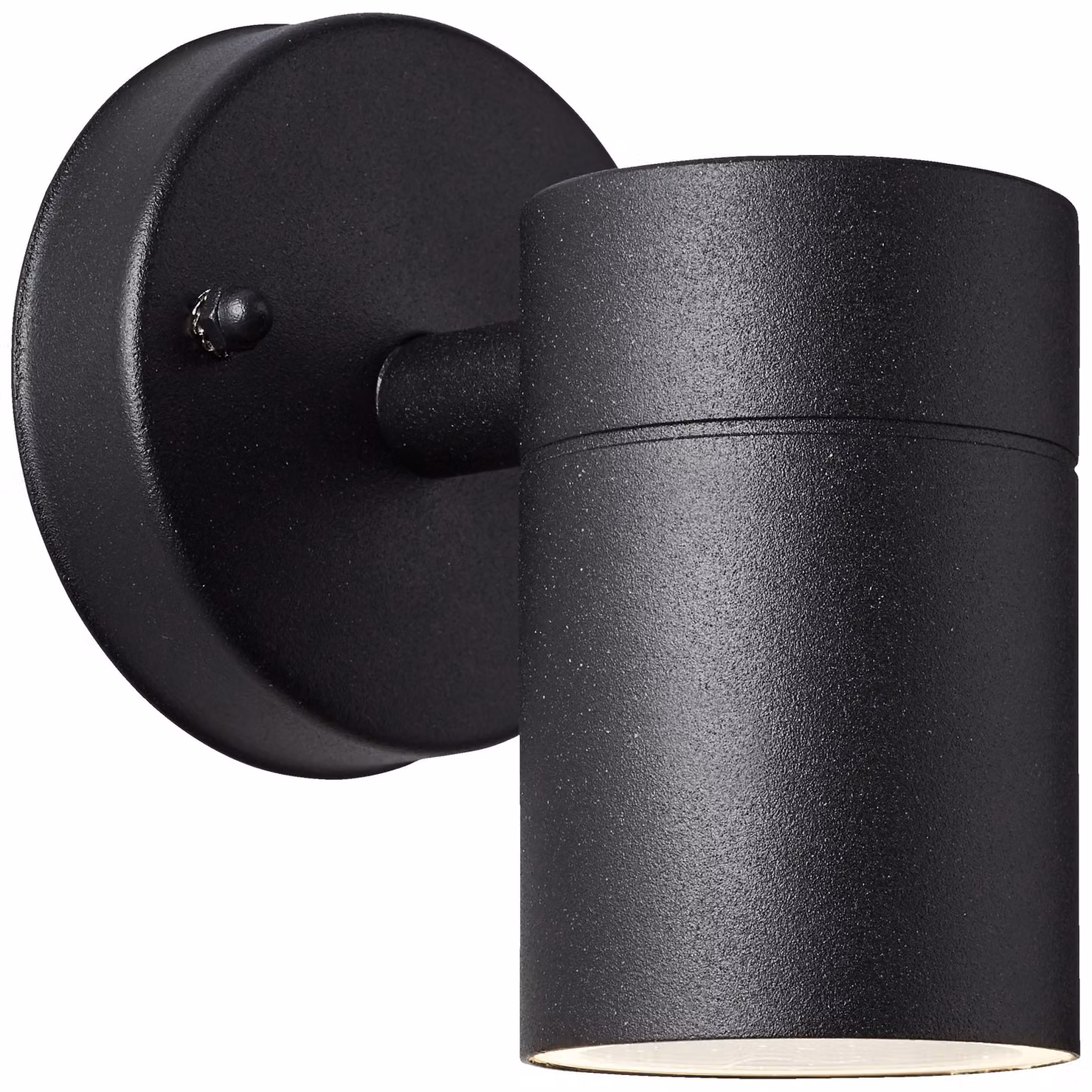 Apparecchio di illuminazione da esterno, colore nero, grado di protezione IP44, attacco GU10, 20W, dimensioni 12x9x11 cm, realizzato in vetro