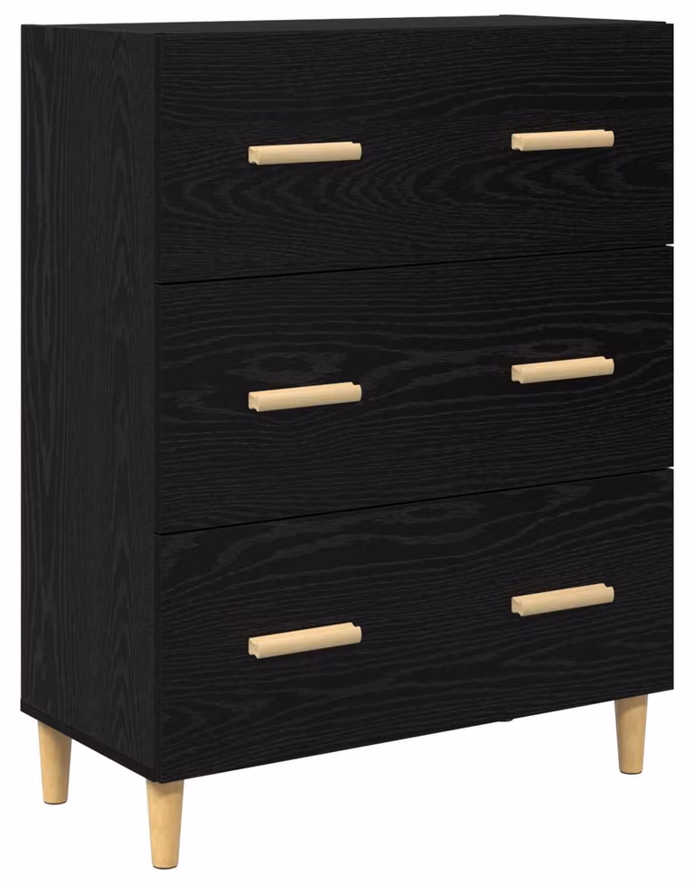 Credenza Rovere Nero 69,5 x 34 x 90 cm Legno multistrato