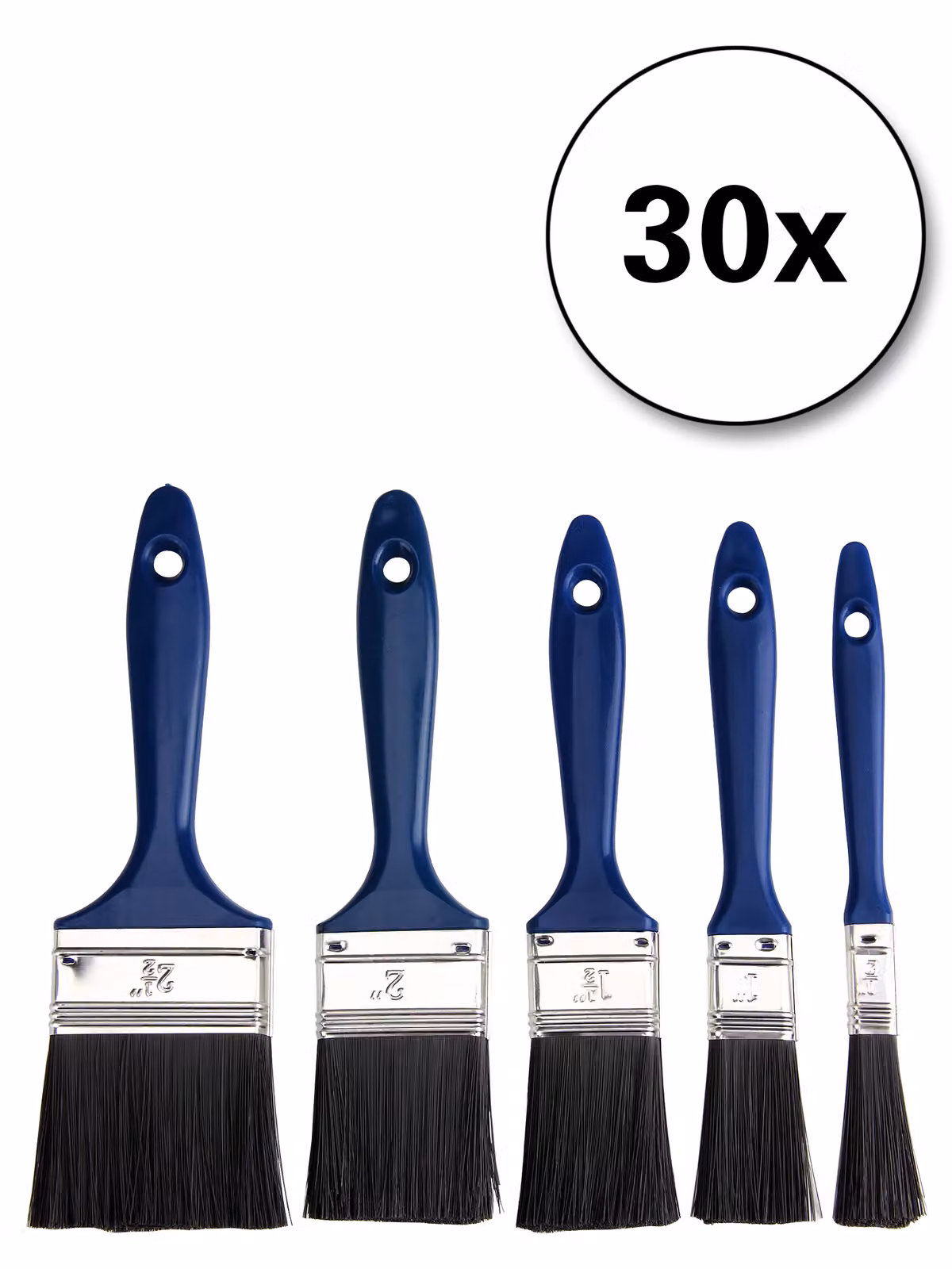 Set di 30 pennelli Deuba multicolore con manico in legno e 5 dimensioni diverse – 3