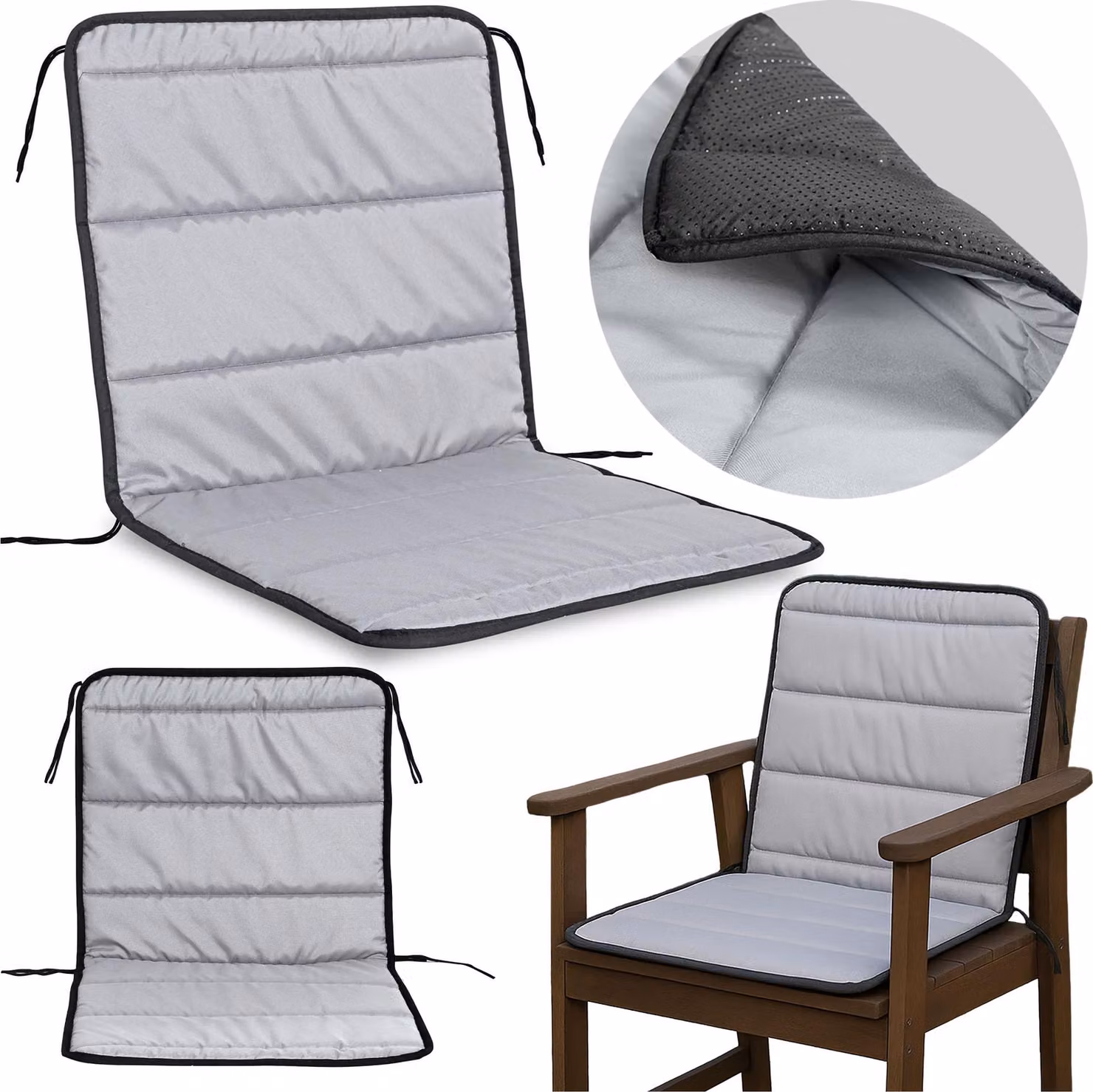 Cuscino per panchina 50x50x50 cm grigio Cuscino per altalena da giardino, Cuscino per sdraio, Cuscino per mobili da giardino