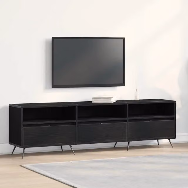 Mobile TV 150 x 30 x 44,5 cm Rovere nero Legno ingegnerizzato