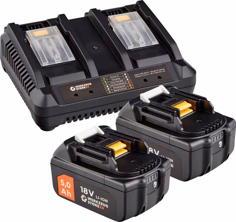 Set di avviamento WS24 18 V / 2 batterie da 5,0 Ah + caricatore rapido doppio