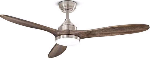 Ventilatore da Soffitto Serie 7171 in Metallo Cromo Spazzolato con Motore DC 26W, LED 18W Dimmerabile e Telecomando Incluso - Perenz