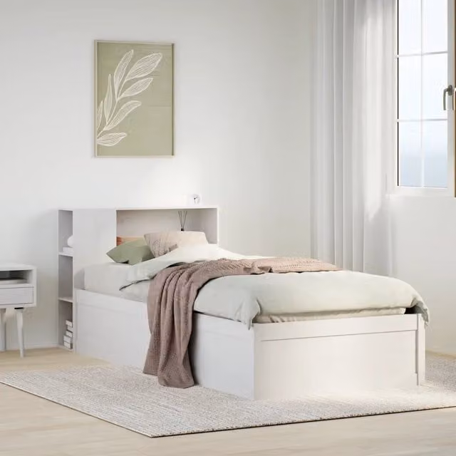 Letto in legno massello di pino bianco con doghe piatte vidaXL L/P/H: 220.5 x 81.5 x 82.0 cm