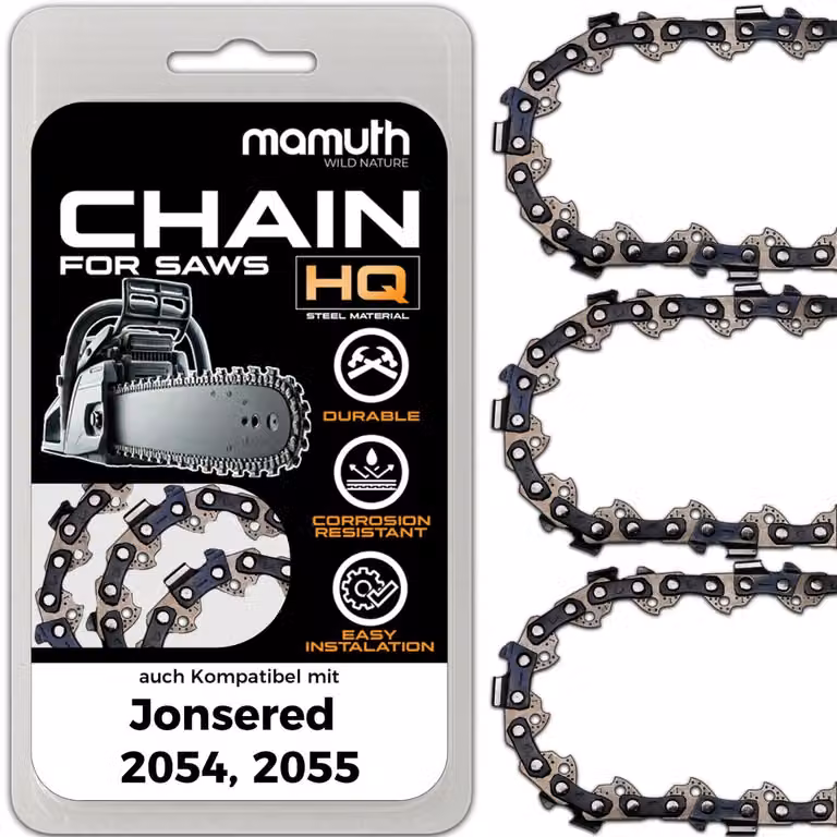 3 catene per motosega, lunghezza 38 cm, passo 0,325", spessore 1,5 mm, 64 maglie, compatibili con le motoseghe Jonsered 2054 e 2055