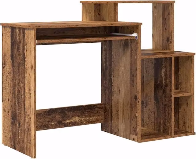 Scrivania moderna in legno marrone per ufficio e casa L: 120,5 cm, P: 44,0 cm, H: 88,5 cm – 1