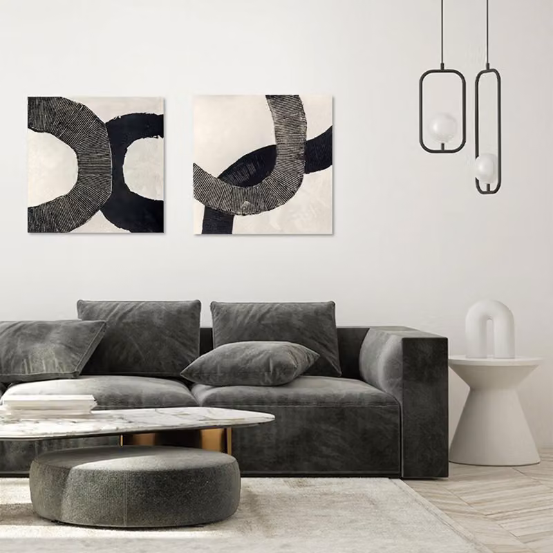 Quadro Black Circles Agave Quadri