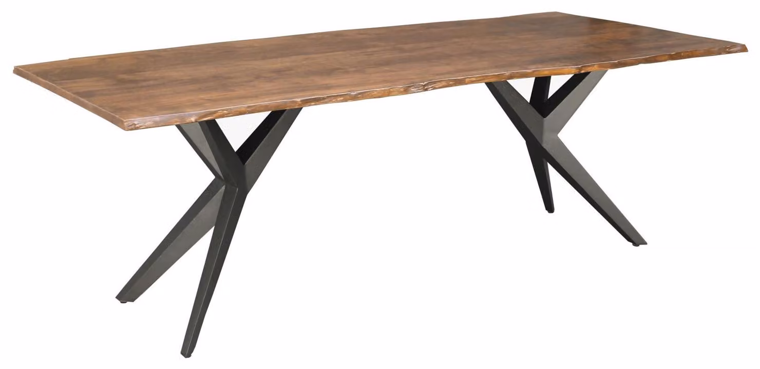 MASSIVMOEBEL24 | FREEFORM 4 Tavolo da pranzo in legno di acacia - laccato natur /gambe in ferro - antracite lucido 200x100x76